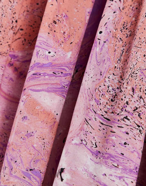 & Other Stories marble print skater midi dress in multi, 4 of 4