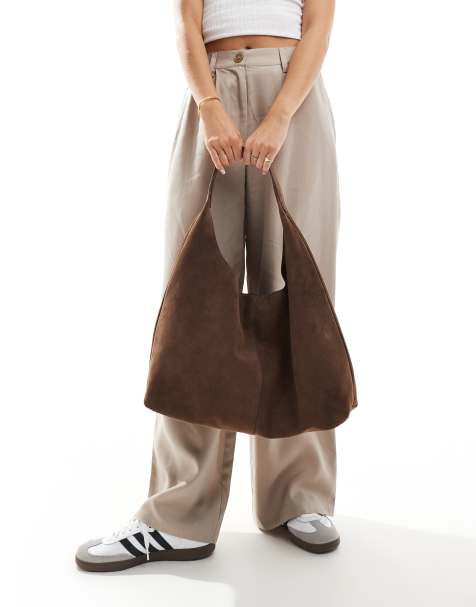 & Other Stories - Maxi borsa in pelle scamosciata marrone - view 1