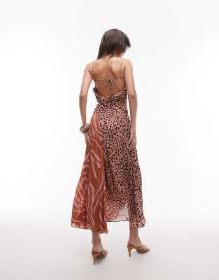 & Other Stories Maxi Dress With Adjustable Spaghetti Straps And Low Cowl Neck