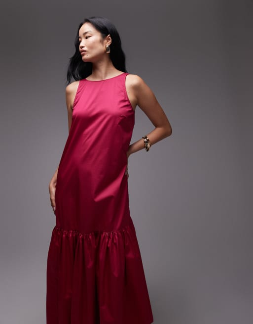 & Other Stories maxi dress with drop waist and low back in pink, 3 of 4