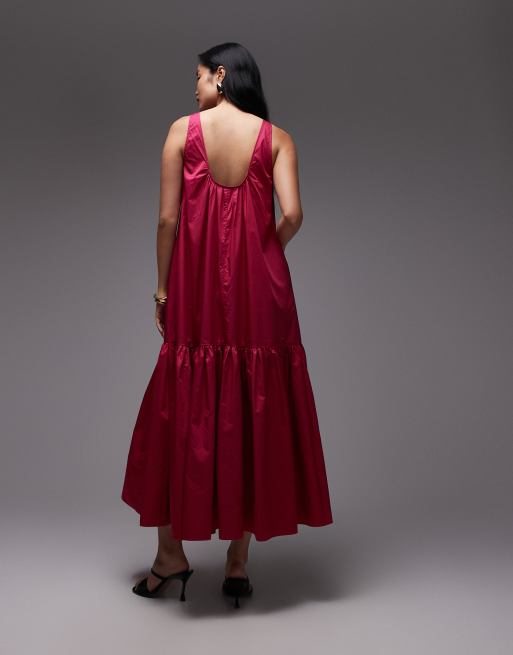 & Other Stories maxi dress with drop waist and low back in pink, 4 of 4