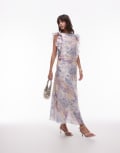 [Other Stories] & Other Stories maxi dress with ruffle edging and low back in vintage landscape print-Multi 32 MULTI