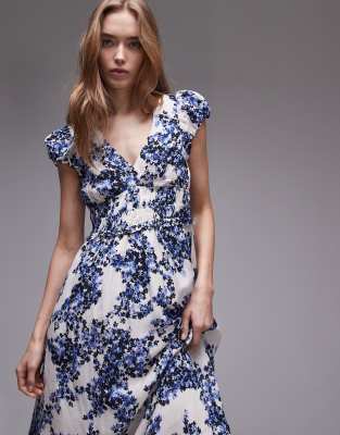 & OTHER STORIES MAXI DRESS WITH TIER HEM AND RUFFLE SLEEVES 