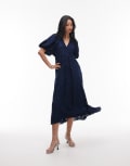 [Other Stories] & Other Stories maxi dress with volume sleeves in 3D sheer jacquard-Multi 32 Multi