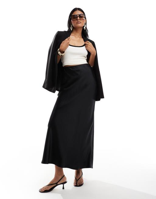 & Other Stories - Maxi rok van satijn in zwart