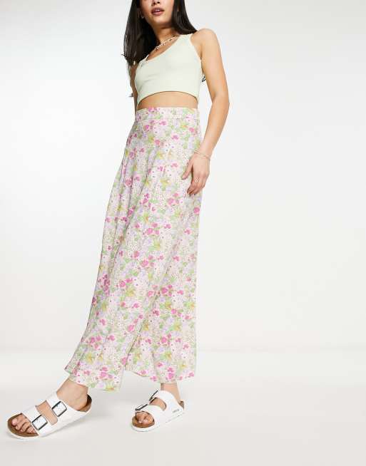 Asos floral maxi skirt online