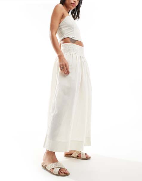 & Other Stories maxi skirt with ruched basque in light beige - view 1