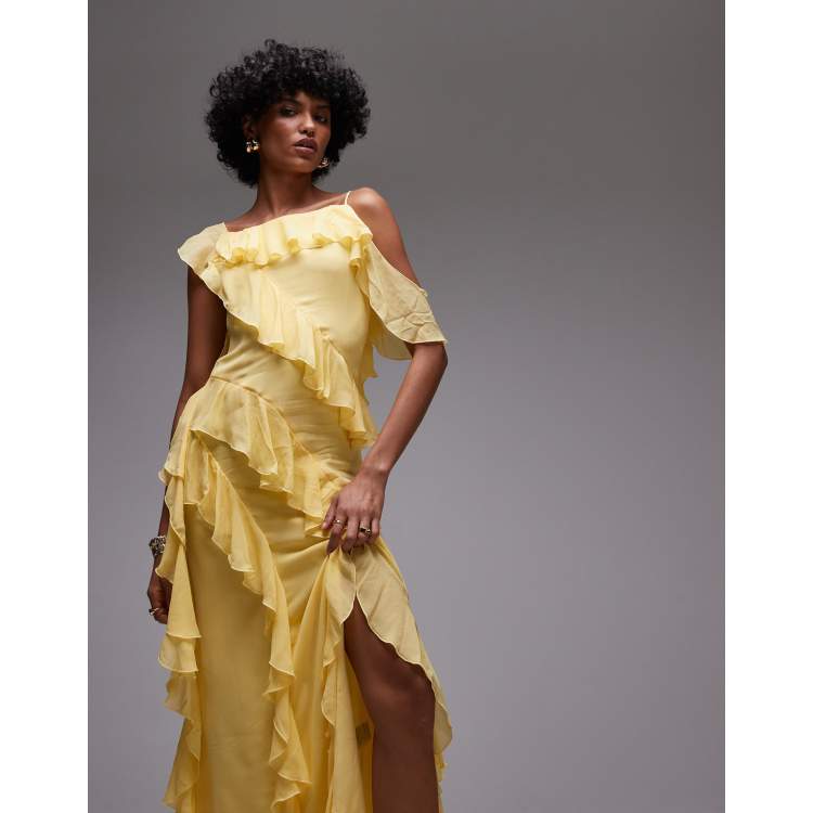 belly yellow dress Latin-Rhythm and 2 rows of Color:Canary atf-sm-4.22.25 Wedding Gown Ivory Easter