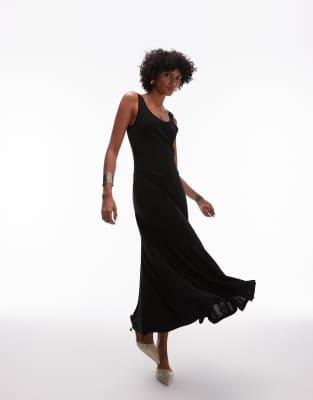 & Other Stories - Maxikleid aus Jersey in Schwarz mit Korsettoberteil und Bahnendesign