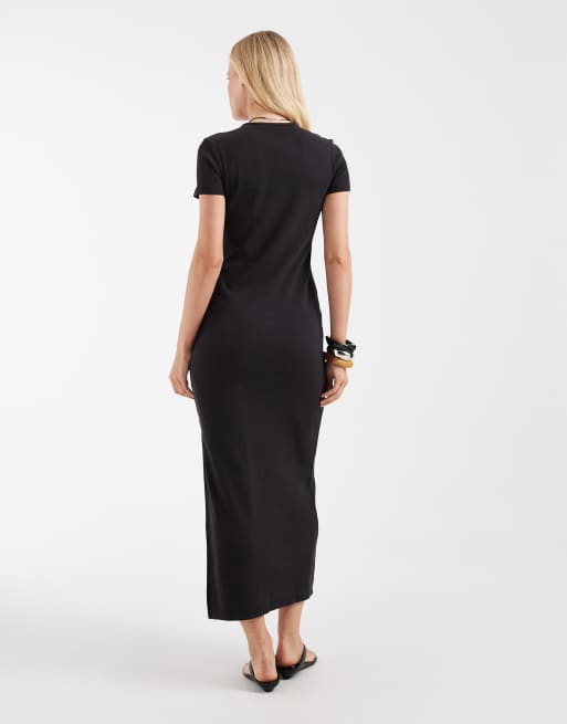 & Other Stories – Maxikleid aus Jersey in Schwarz, 3 von 4