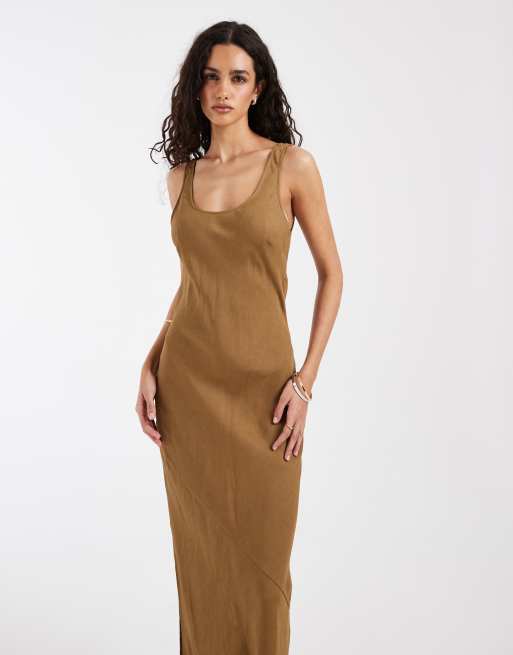 & Other Stories – Maxikleid aus Leinen und Viskose in zartem Braun , 2 von 4