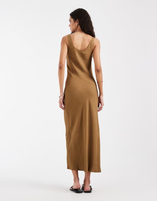 & Other Stories – Maxikleid aus Leinen und Viskose in zartem Braun , 4 von 4