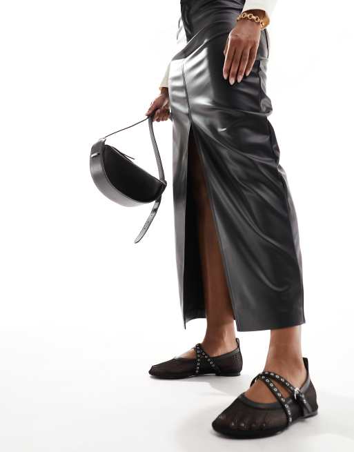 & Other Stories mesh ballerina pumps in black, 2 of 4