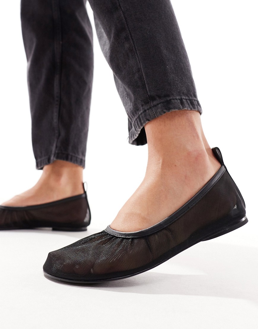 & Other Stories mesh ballet flats in black