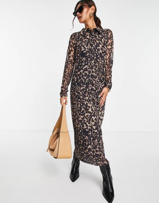 Mesh leopard clearance dress