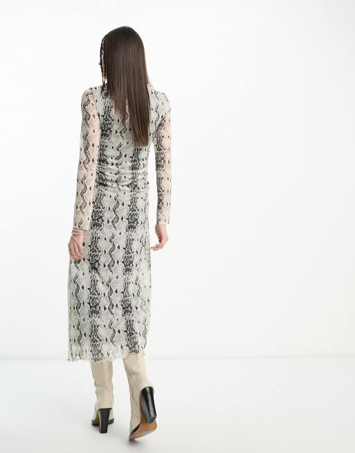 Snake print mesh on sale dress