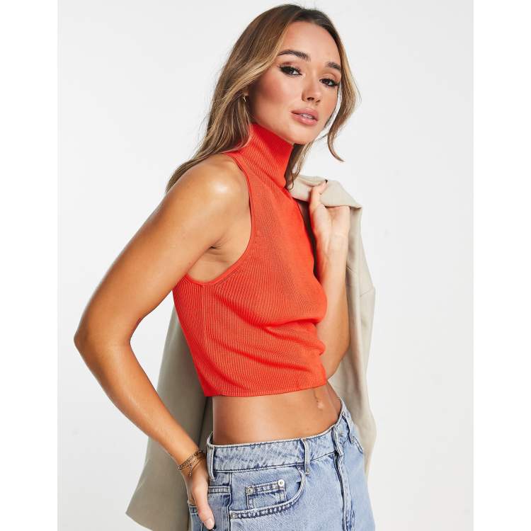 ASOS DESIGN heart mesh top in red