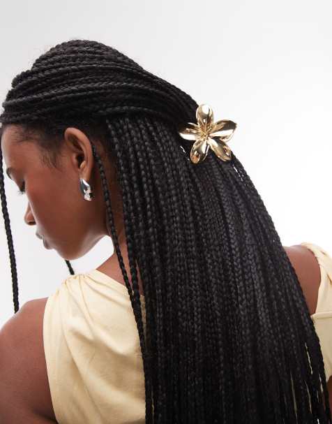 & Other Stories metal flower hair claw clip in gold - view 1
