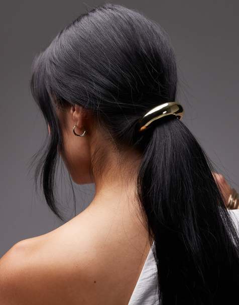 & Other Stories metal hair tie in gold - view 1