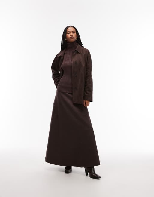 & Other Stories metallic knit ribbed top with roll neck in brown, 2 of 4