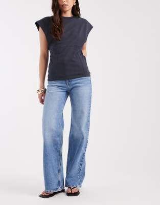 & Other Stories Mid Rise Wide Leg Jeans In Blue