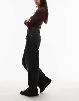& Other Stories Mid Rise Wide Leg Jeans In Black