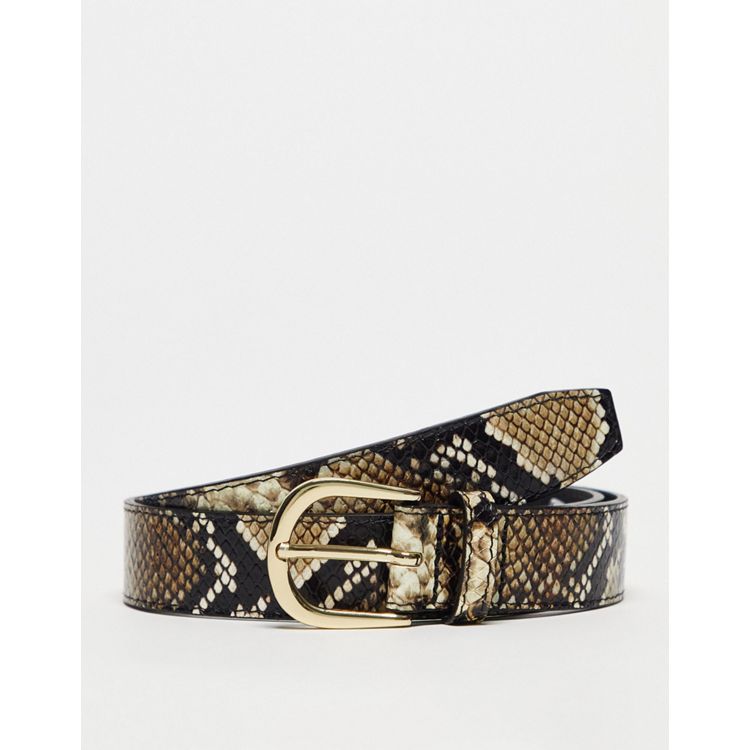 & Other Stories mid waist belt in snake print