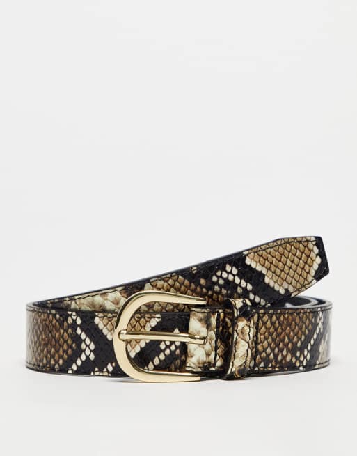 & Other Stories mid waist belt in snake print