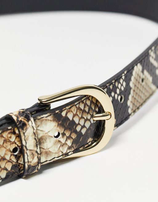 & Other Stories mid waist belt in snake print