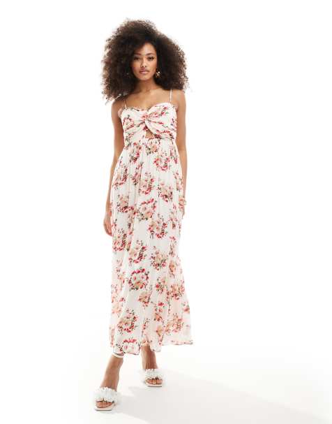 & Other Stories midaxi bustier dress with keyhole twist front detail in floral print - view 1