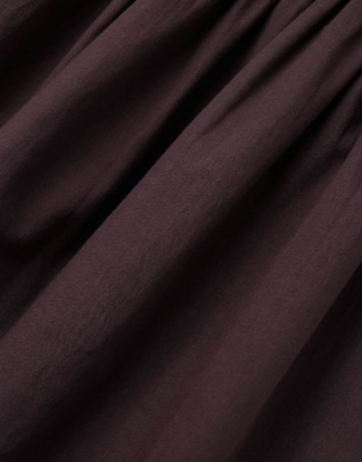 & Other Stories midaxi dress with fitted bodice and volume hem in brown, 7 of 7