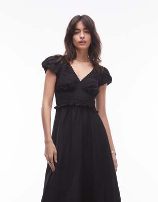 & Other Stories Midaxi Dress With Tiered Hem And Ruffle Sleeves