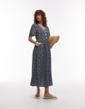 [Other Stories] & Other Stories midaxi shirt dress with handkerchief hem in blue 34 BLUE