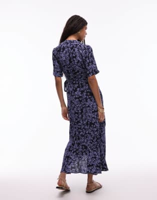 & Other Stories Wrap Midi Dress In Blue