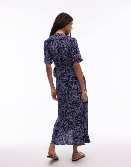 & Other Stories midaxi wrap dress in abstract ditsy floral print, 2 of 4