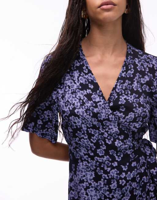 & Other Stories midaxi wrap dress in abstract ditsy floral print, 3 of 4