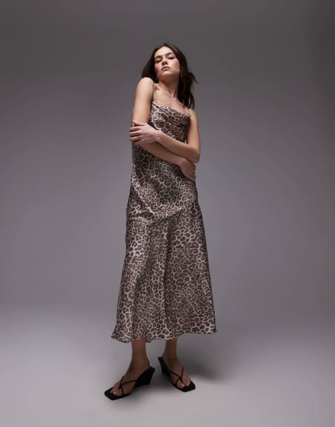 & Other Stories midi cami slip dress with low back in leopard print - view 1