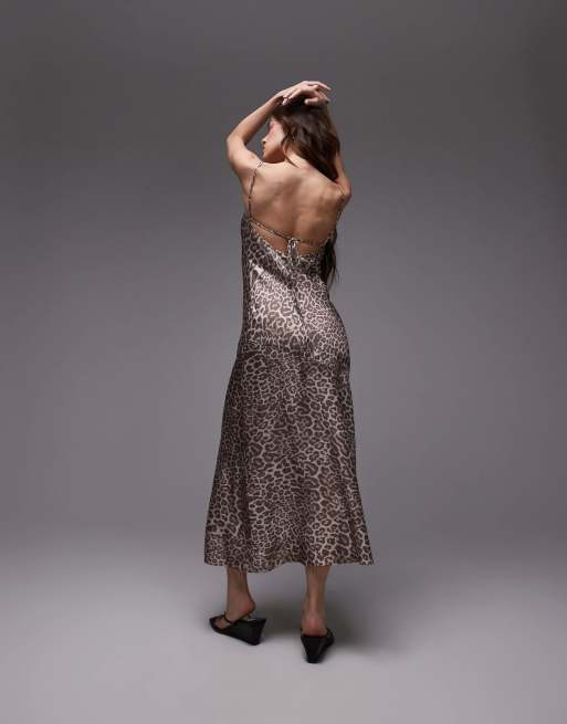 & Other Stories midi cami slip dress with low back in leopard print, 2 of 4