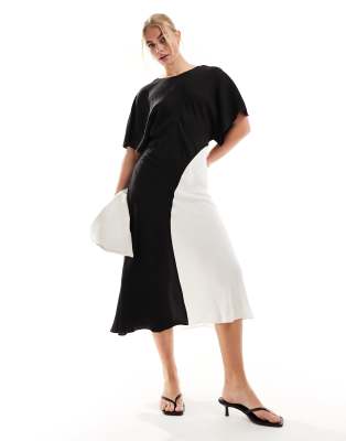 & Other Stories midi dress in mono colour block