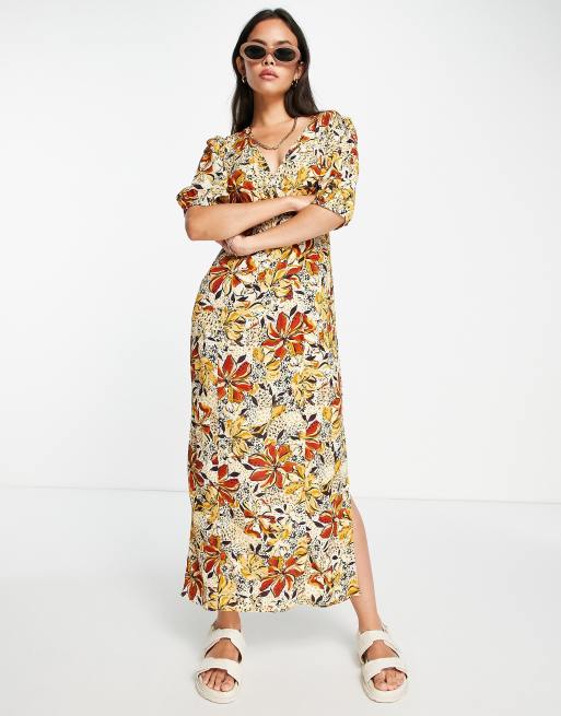  Other Stories exclusive linen midi wrap dress in floral print