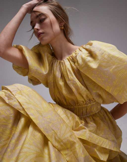 & other stories gold dress &amp; Other Stories + Metallic Satin Midi Dress
