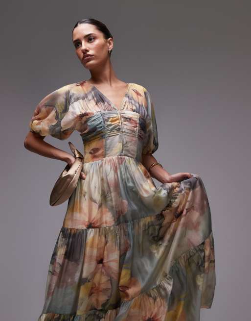 & Other Stories - Midi jurk met linnenlook en bloemenprint, 2 van 4
