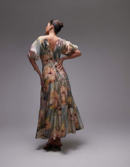 & Other Stories - Midi jurk met linnenlook en bloemenprint, 3 van 4