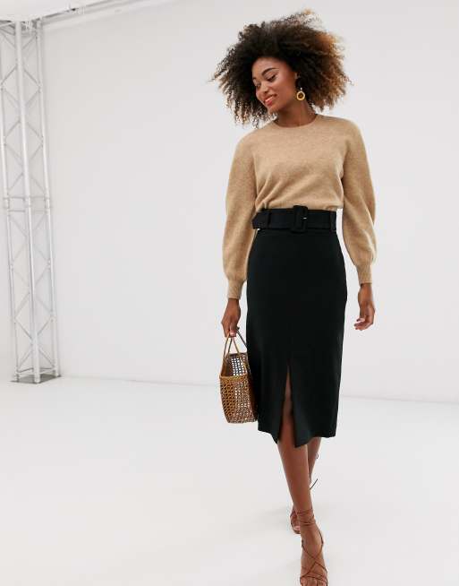 Other Stories midi pencil skirt in black