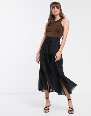 asos midi skirt black