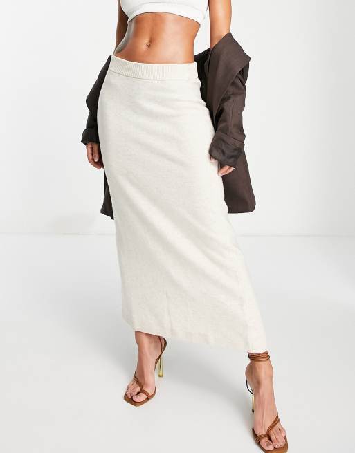 & Other Stories midi skirt in off white | ASOS