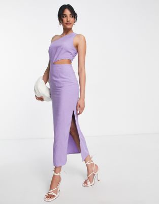 \u0026 Other Stories – Midikleid in Lila mit One-Shoulder-Träger und seitlichem  Zierausschnitt | ASOS