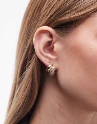 & Other Stories & Other Stories mini bow hoop earrings in gold