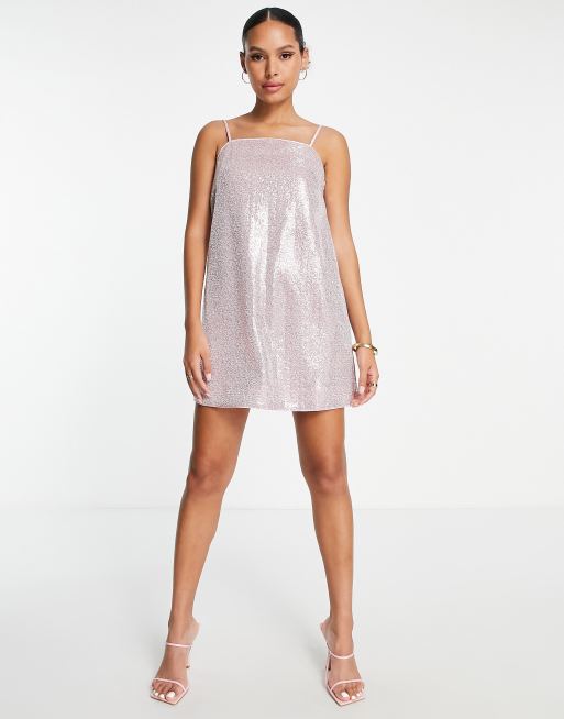 & Other Stories - Mini-cami-kjole i A-form med pink pailletter, 4 af 4