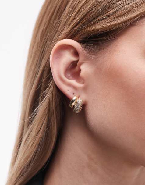 & Other Stories mini double hoop earrings in gold - view 1